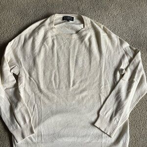 Banana Republic Men's Cream Cashmere Crewneck Sweater